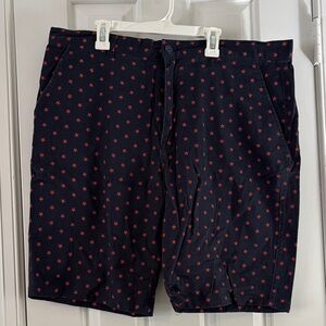 Brooklyn Cloth Dark Blue Shorts with Red Star Print